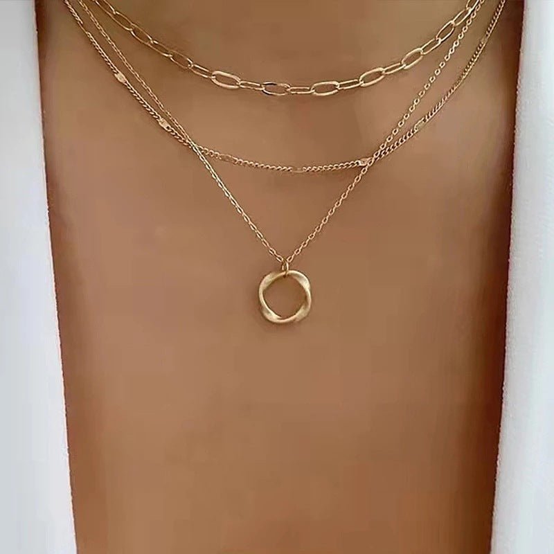 アクセサリー Octi Layered  Pendant Necklace Vintage Layered Chain & Pendant Necklace – Teehit
