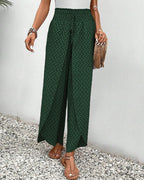 Manda Bay | Women’s Smocked Waist Palazzo Trousers