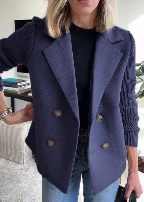 Damaris | Women's Coat | Structured Lapel Design Blue