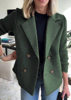 Damaris | Women's Coat | Structured Lapel Design Green