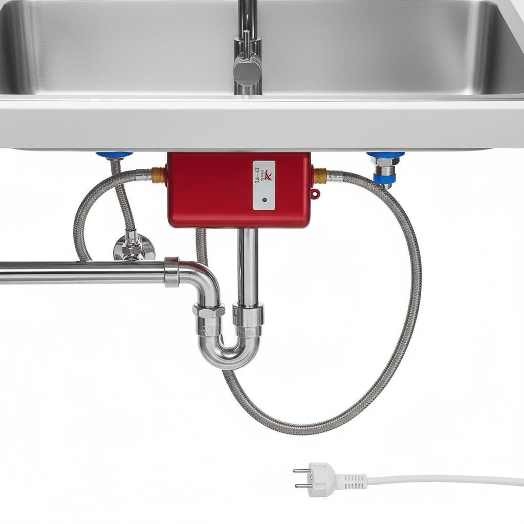Tankless Electric Water Heater 3.8 kW – Compact Point-of-Use Instant Hot Water Heater up to 140°F with Overheat Protection