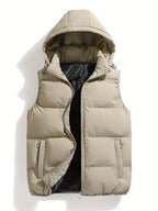 Isaac | Lightweight Body Warmer Men’s Winter Quilted Vest with Hood Beige