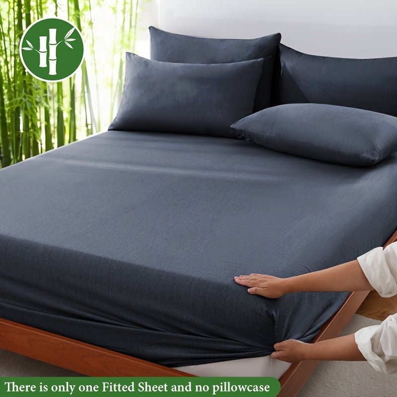 Summer-Cool Bamboo Fibre Fitted Sheet – Luxurious Breathable Comfort Dark Grey