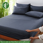 Summer-Cool Bamboo Fibre Fitted Sheet – Luxurious Breathable Comfort Dark Grey