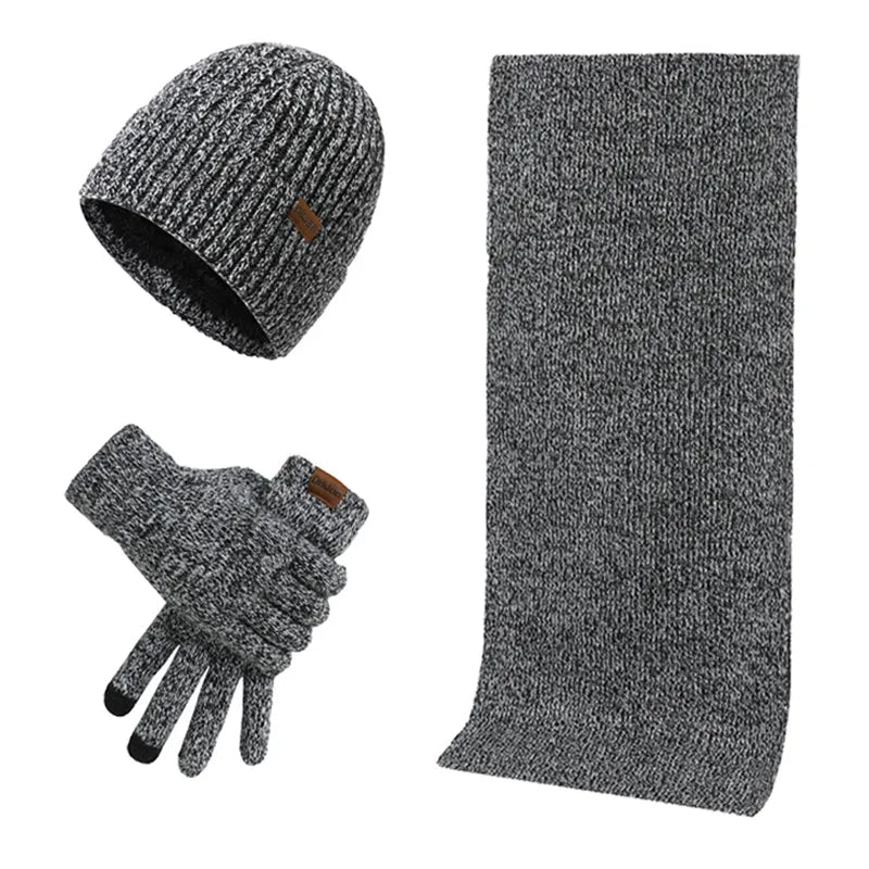 Hommes | Rugged Winter Set | With Rugged Hat, Scarf, and Gloves! Gray