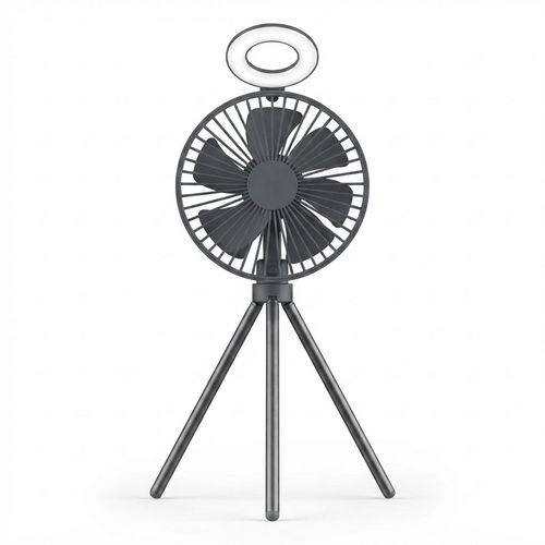 10000mAh Camping Fan – Rechargeable Portable Tripod Fan with LED Ring Light, Power Bank & Air Circulator for Tent, Desk & Outdoor 0