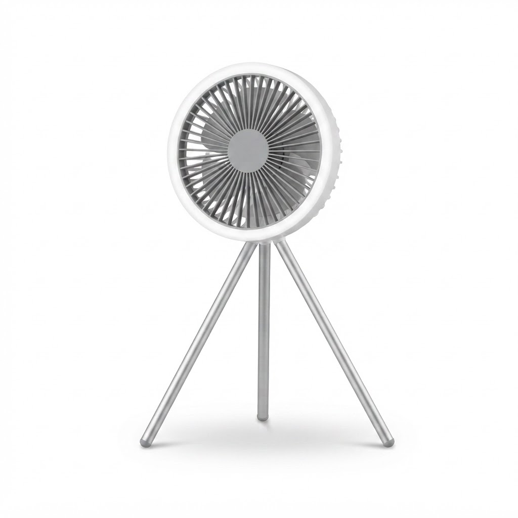10000mAh Camping Fan – Rechargeable Portable Tripod Fan with LED Ring Light, Power Bank & Air Circulator for Tent, Desk & Outdoor 1