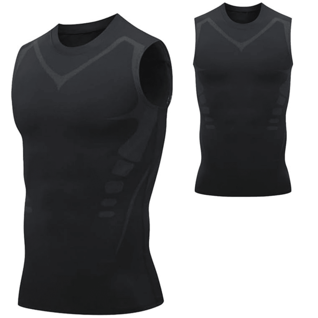 Shaping Men's Shirt – Men's Shapewear Compression Undershirt for Chest & Belly, Invisible Under Clothes, S–3XL – CoreForm Bodyshape Black