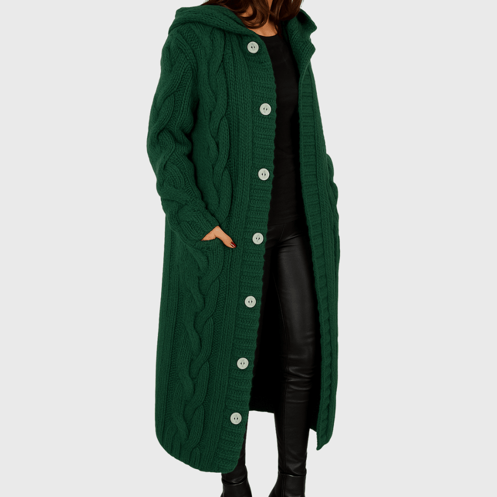 Roque | Women's Cardigan | Longline Length Green