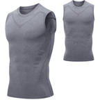 Shaping Men's Shirt – Men's Shapewear Compression Undershirt for Chest & Belly, Invisible Under Clothes, S–3XL – CoreForm Bodyshape Gray