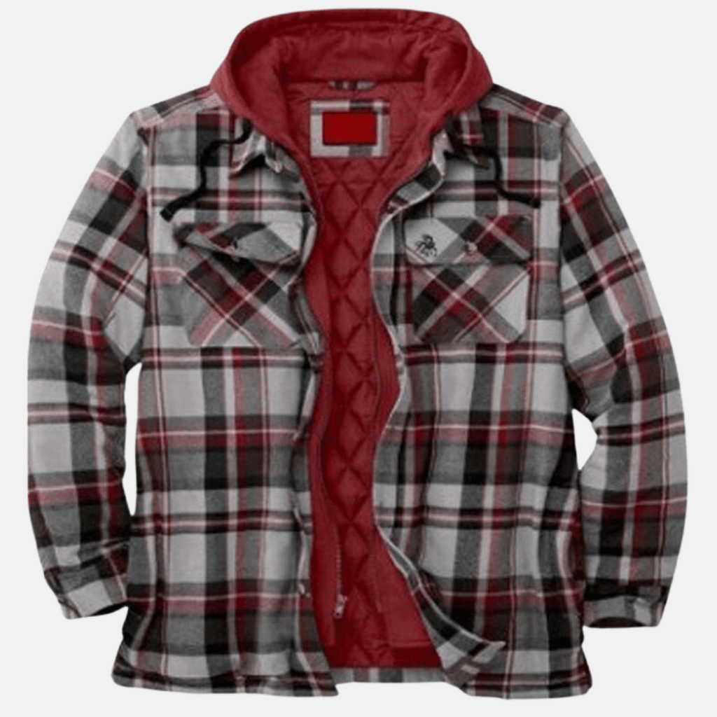 Calico | Men's Jacket | Plaid Hooded Shirt Red