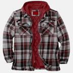 Calico | Men's Jacket | Plaid Hooded Shirt Red