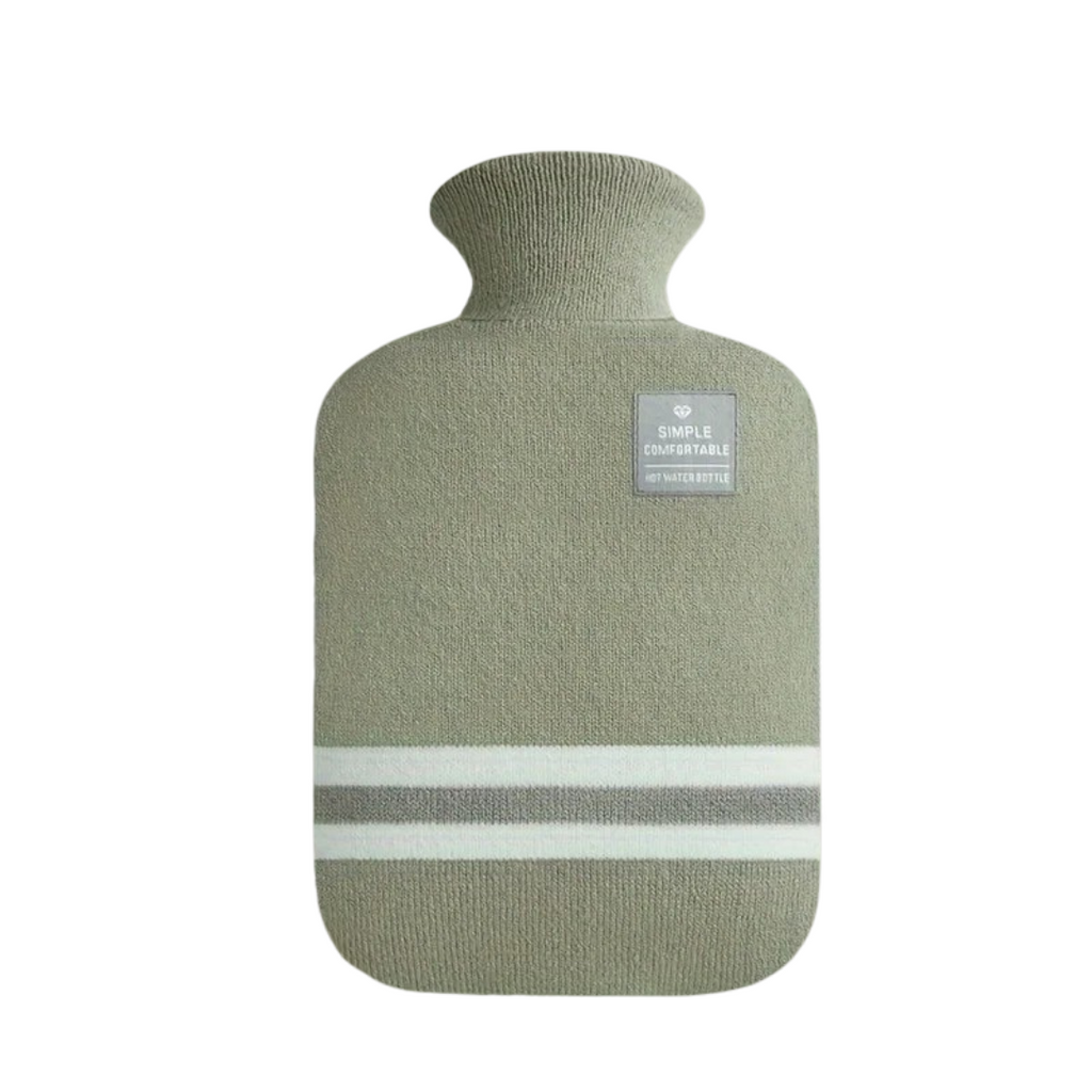 Hot Water Bottle with Knit Cover, 34 oz – Soft Warmth for Cold Winter Nights, 5 Colors