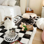 Soft Pet Blanket – Chenille Couch Cover for Dogs & Cats, Non-Slip Furniture Protector, Machine Washable – CozyCover Black White