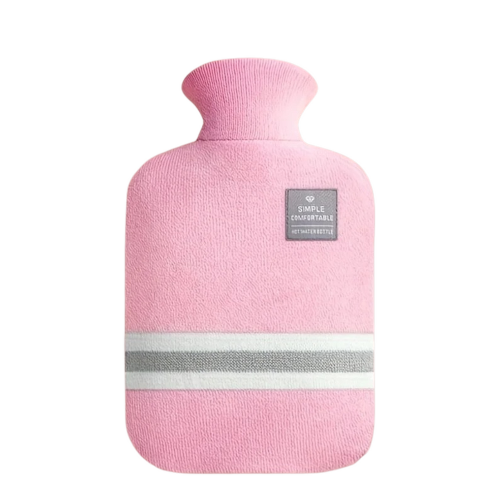 Hot Water Bottle with Knit Cover, 34 oz – Soft Warmth for Cold Winter Nights, 5 Colors