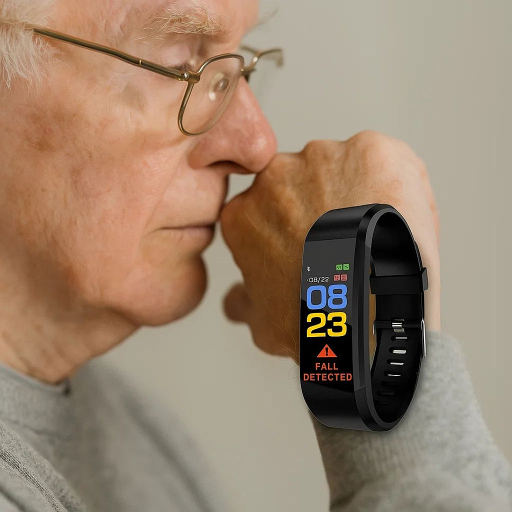 Safety Watch for Seniors with Fall Detection, GPS Tracker & Emergency Button – SOS Watch for Elderly with Heart Rate, 5 Colors