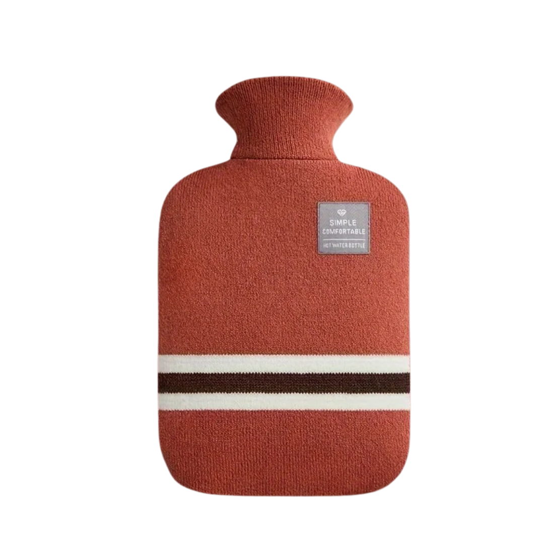 Hot Water Bottle with Knit Cover, 34 oz – Soft Warmth for Cold Winter Nights, 5 Colors