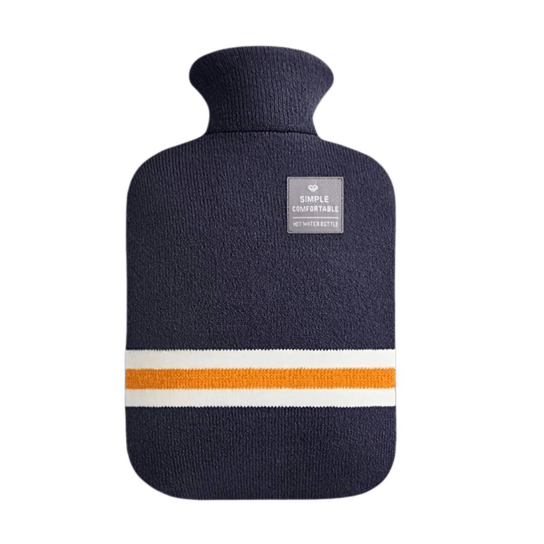 Hot Water Bottle with Knit Cover, 34 oz – Soft Warmth for Cold Winter Nights, 5 Colors