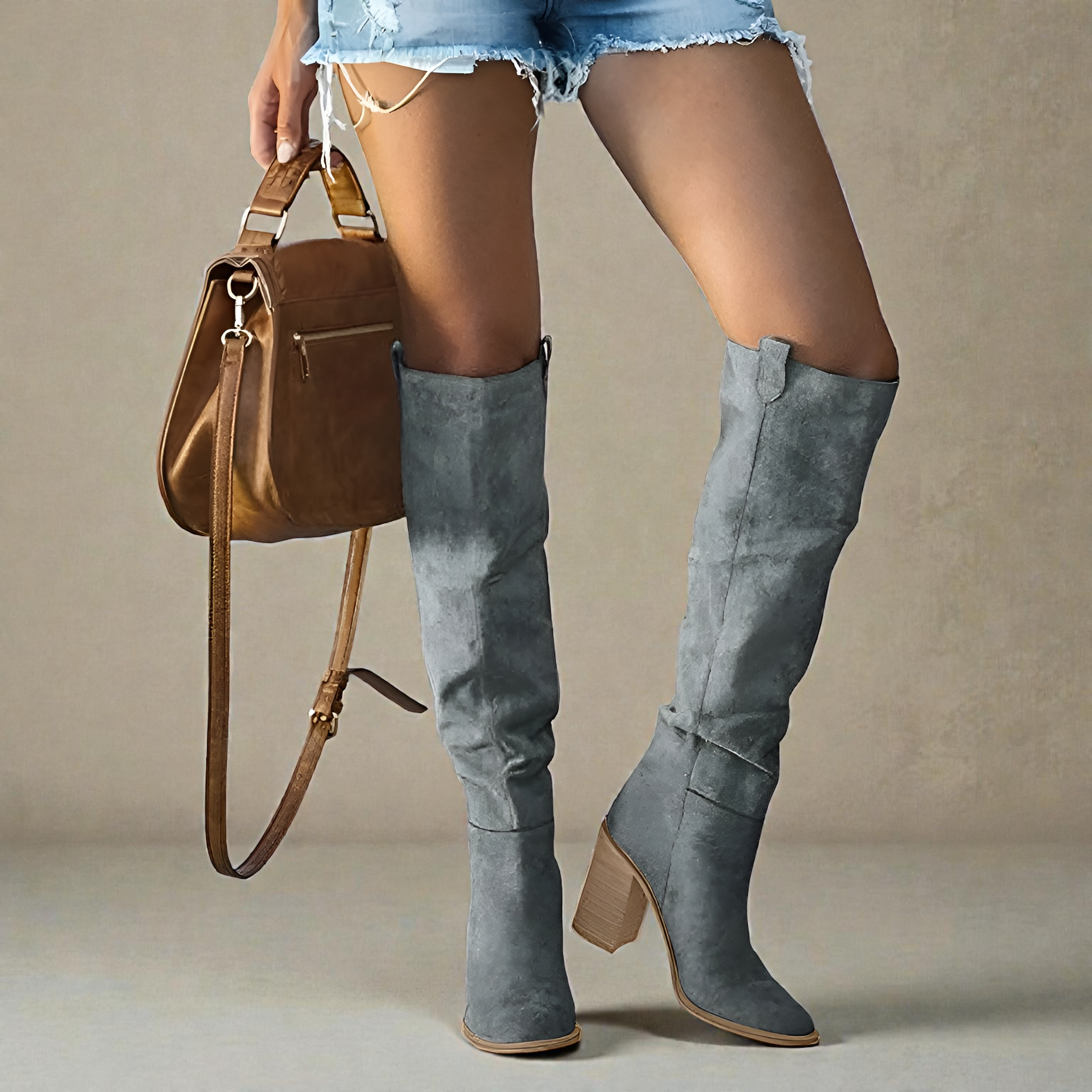 Parsha | Boots For Women | Knee High Block Heel With Closed Toe