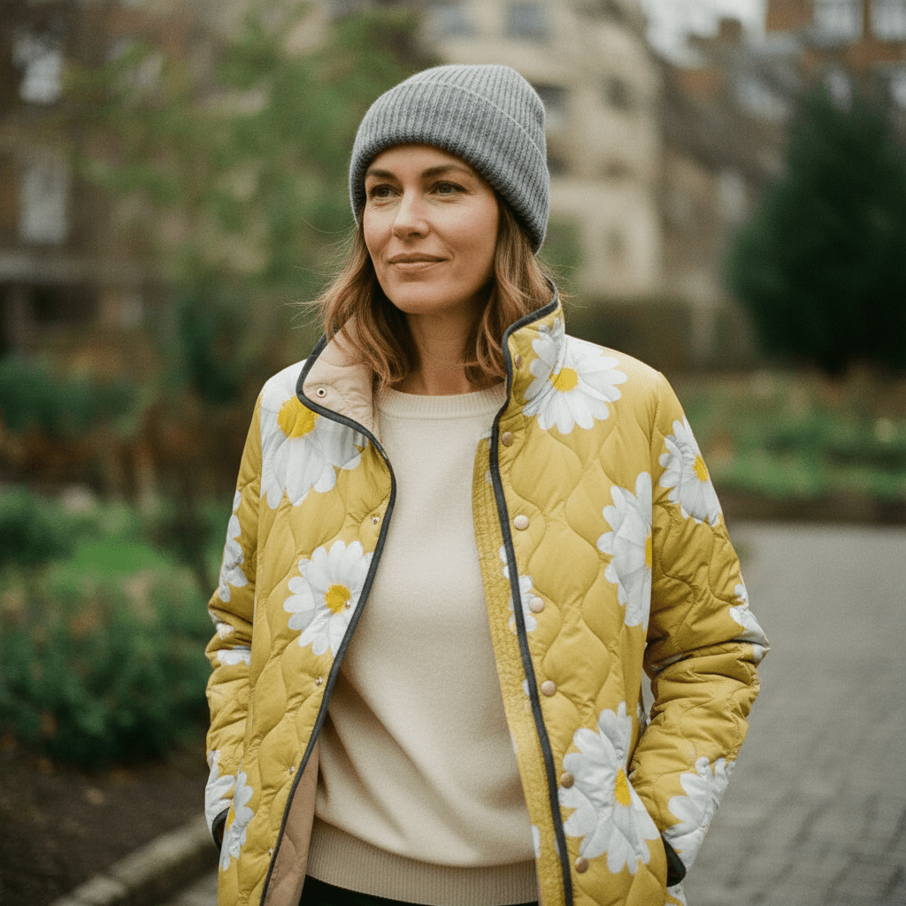 Mechi | Women’s Jacket | Floral Daisy Quilt Design