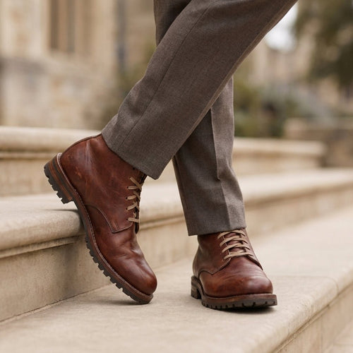 Aegina Classic Lace-Up Boots Chestnut Brown