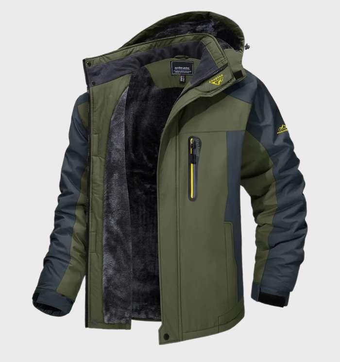 Ranches | Warm and Waterproof Men’s Fleece Jacket with Hood Grün