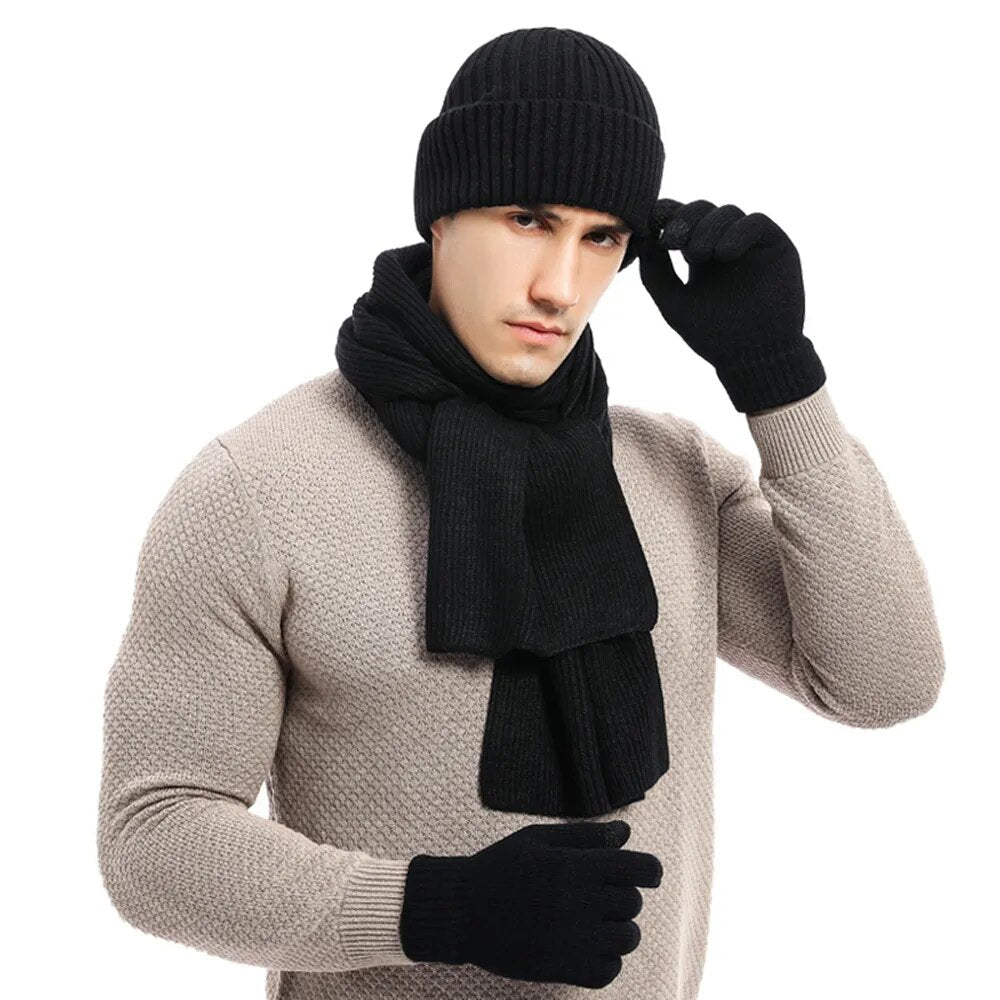 Hommes | Rugged Winter Set | With Rugged Hat, Scarf, and Gloves!