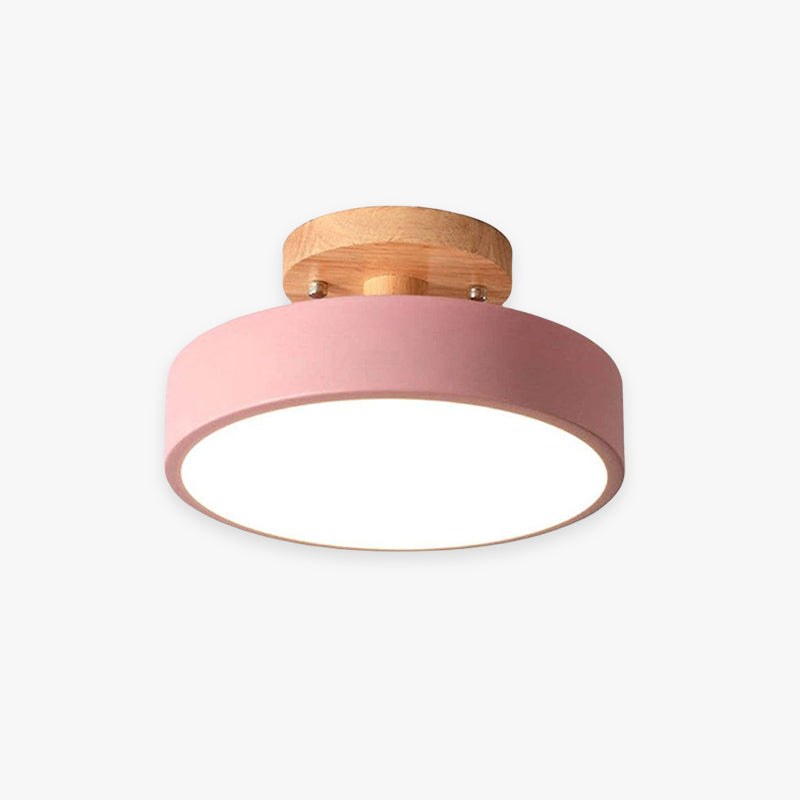 Modern LED Ceiling Lamp – Wood & Acrylic Flush Mount Ceiling Light for Bedroom, Dining & Living Room, 5 Colors – LunaLux