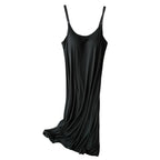 Hanneke Maternity Nightgown – Sleeveless Pregnancy Nightgown with Padded Top, Soft & Loose Fit, M–XL – Chāme Black