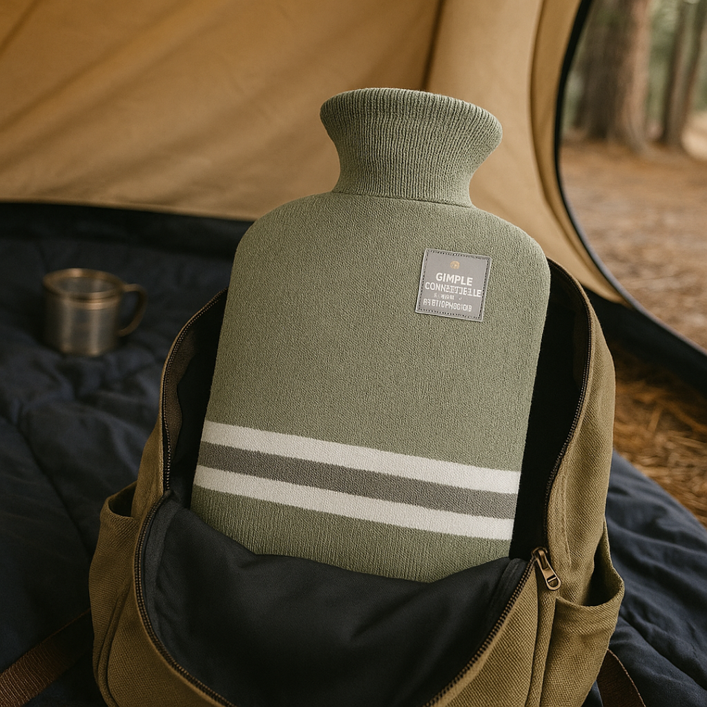 Hot Water Bottle with Knit Cover, 34 oz – Soft Warmth for Cold Winter Nights, 5 Colors Green