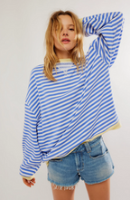 Mechi | Striped Oversized Sweater Blue