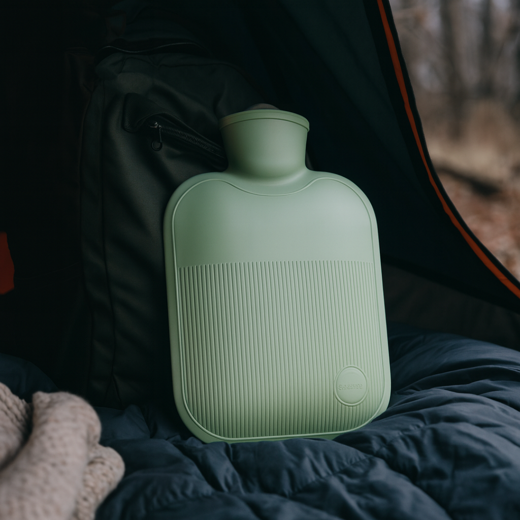 Large Hot Water Bottle 68 oz with Soft Fleece Cover – Leak-Resistant, Warmth for Feet, Hands & Back, 4 Colors Green