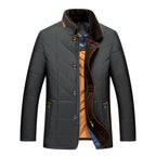 Admire | Men's Winter Jacket | Quilted Front Zipper with Pockets Black