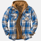 Calico | Men's Jacket | Plaid Hooded Shirt Light Blue