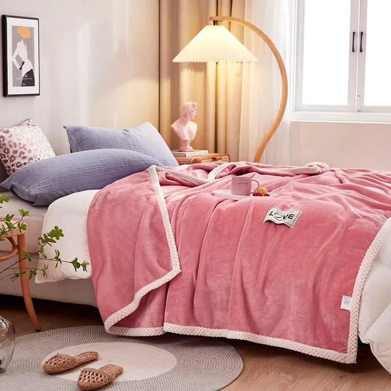 Pink Flannel Fleece Blanket – Soft Plush Throw Blanket for Couch & Bed, Lightweight & Warm, 3 Sizes – BlushCozy