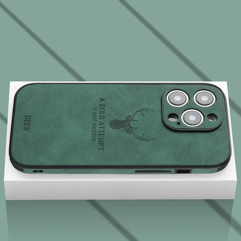 Luxury Deerskin iPhone Case - Veltro Dunkelgrün