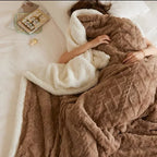 Thick Winter Lambswool Blanket – Sherpa Fleece Throw Blanket for Couch & Bed, Warm & Cozy, 4 Sizes – WarmWool Dark brown
