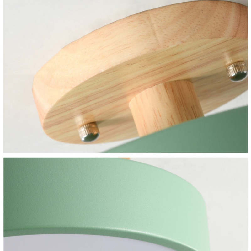 Modern LED Ceiling Lamp – Wood & Acrylic Flush Mount Ceiling Light for Bedroom, Dining & Living Room, 5 Colors – LunaLux