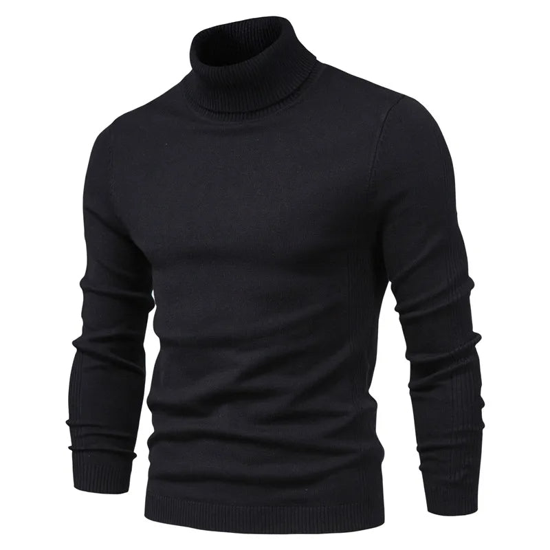 Admire | Men's Mock Neck Turtleneck Sweater - Soft Knit Pullover Yellow
