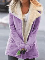 Zahara | Long Winter Coat with Long Sleeves for Women | Ideal for the Cold Season Violet
