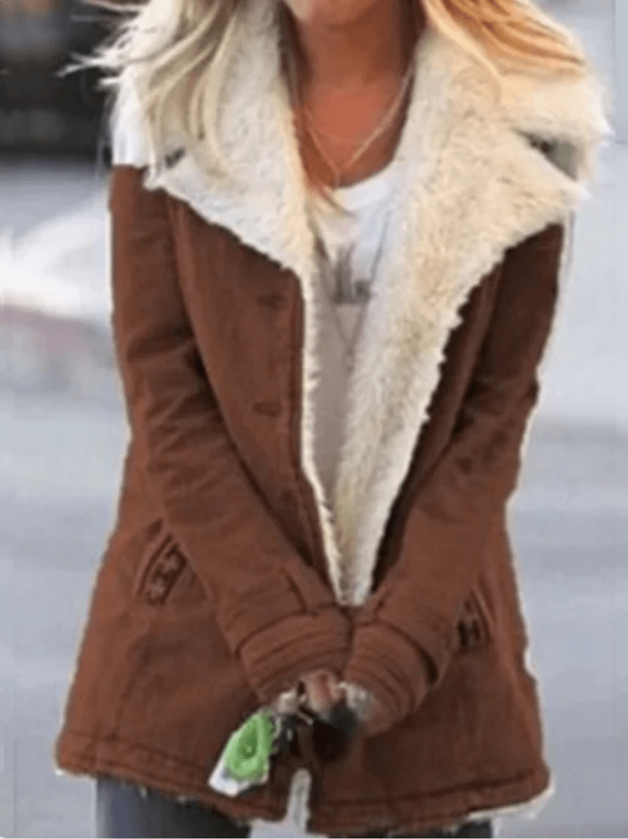 Zahara | Long Winter Coat with Long Sleeves for Women | Ideal for the Cold Season Brown