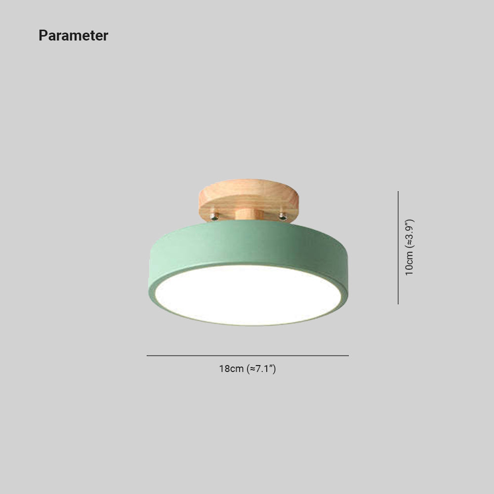 Modern LED Ceiling Lamp – Wood & Acrylic Flush Mount Ceiling Light for Bedroom, Dining & Living Room, 5 Colors – LunaLux