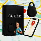 Kids GPS Tracker Waterproof with SOS Button – Small GPS Tracking Device for Children, Lightweight, with Carry Pouch & App, 5 Colors Black