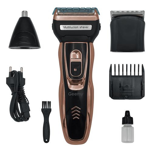 3-in-1 Trimmer – Rechargeable Beard Trimmer, Nose Hair Trimmer & Shaver with 3 Attachments, Compact for Travel