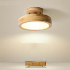 Modern LED Ceiling Lamp – Wood & Acrylic Flush Mount Ceiling Light for Bedroom, Dining & Living Room, 5 Colors – LunaLux