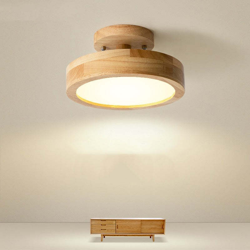 Modern LED Ceiling Lamp – Wood & Acrylic Flush Mount Ceiling Light for Bedroom, Dining & Living Room, 5 Colors – LunaLux