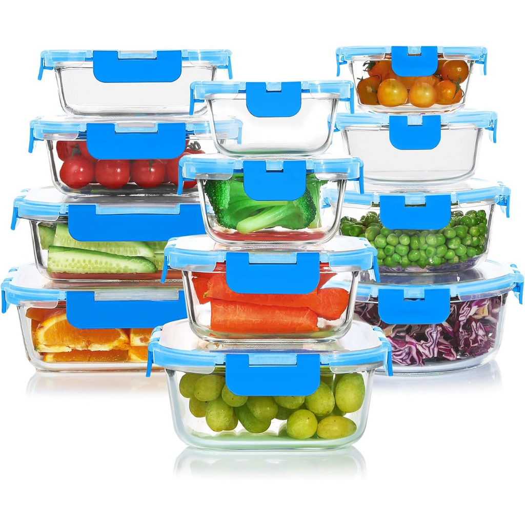 24-Piece Airtight Glass Food Storage Set - PurePreserve-Grey-State of Style