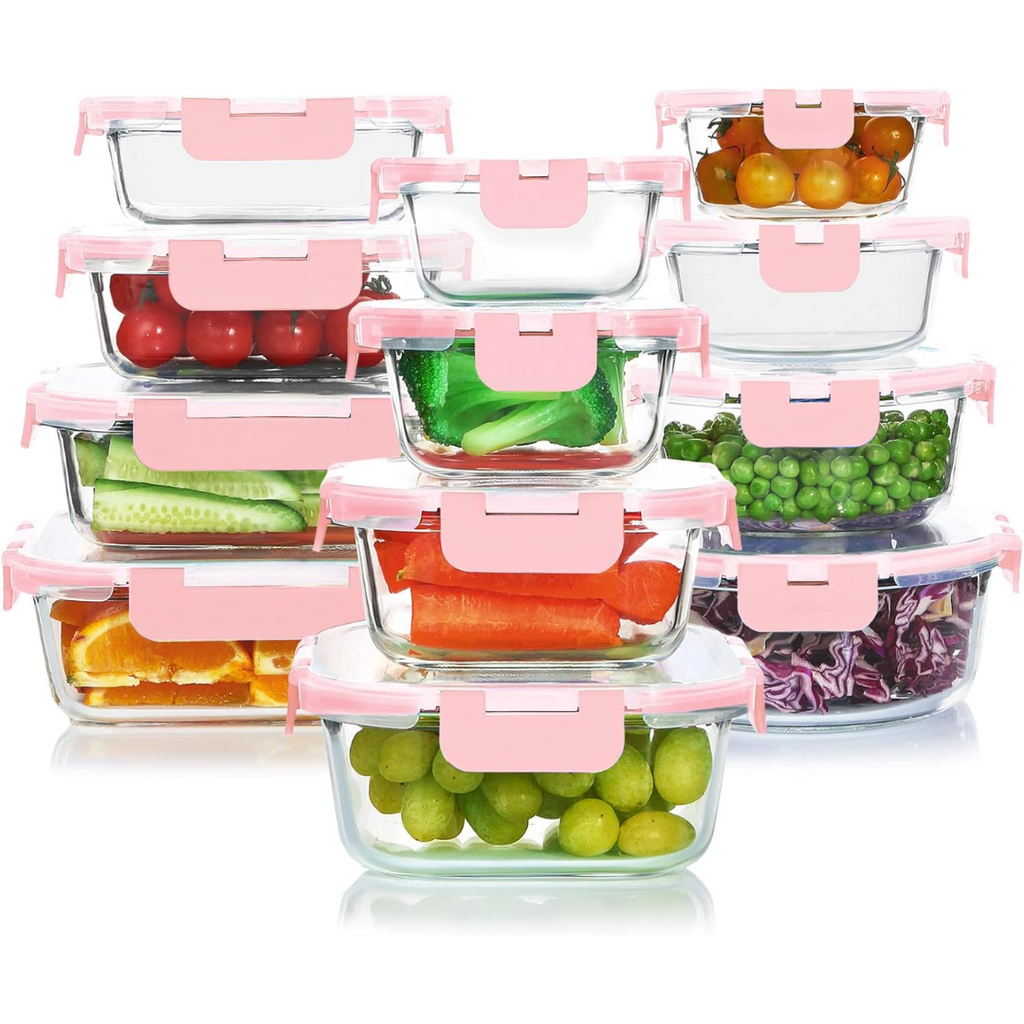 24-Piece Airtight Glass Food Storage Set - PurePreserve-Grey-State of Style