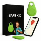 Kids GPS Tracker Waterproof with SOS Button – Small GPS Tracking Device for Children, Lightweight, with Carry Pouch & App, 5 Colors Green