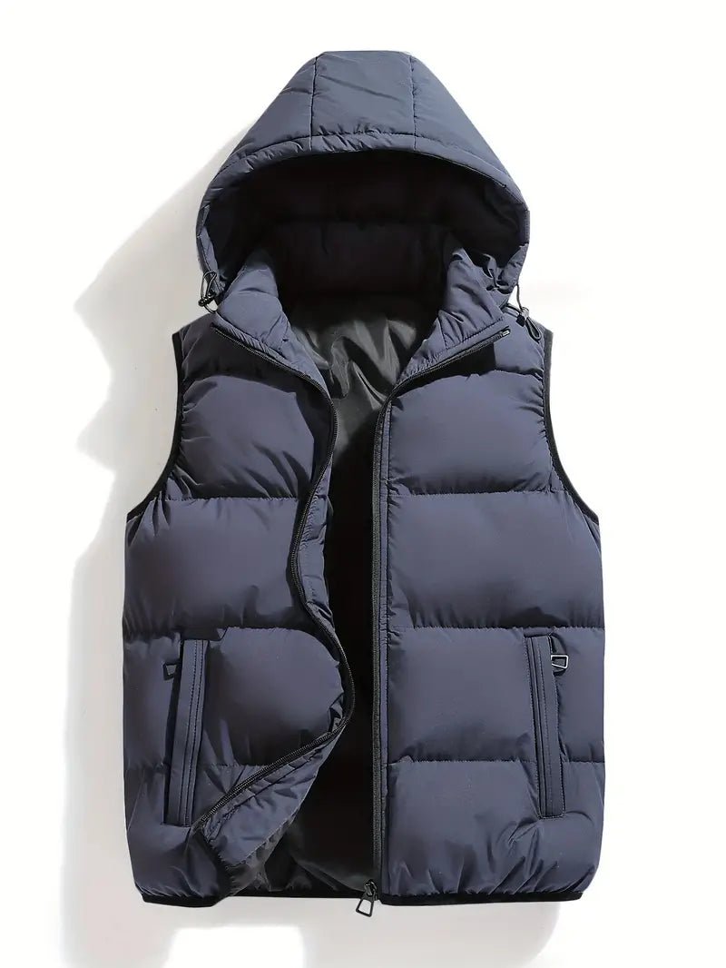 Isaac | Lightweight Body Warmer Men’s Winter Quilted Vest with Hood Grey